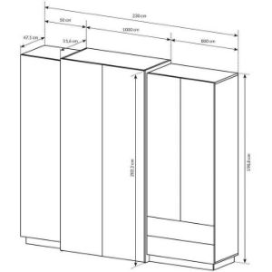 Obrazek Szafa 3d A 230 Biały/Dąb Craft Złoty