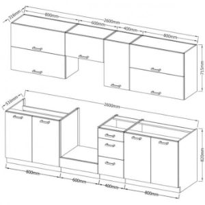 Obrazek Kuchnia Vigo biała HG 260 bez blatu