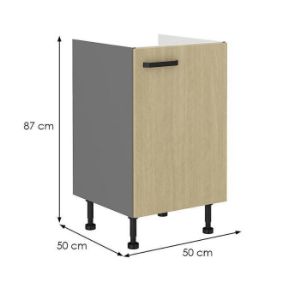 Obrazek Szafka kuchenna SCANDI jodełka/antracyt 50zl 1f bb