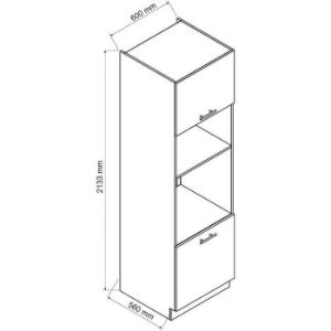 Obrazek Szafka kuchenna Oscar D60pk Mv 2133 Pl biały połysk/biały
