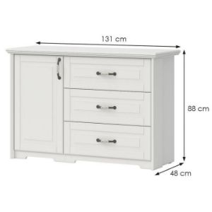Obrazek Komoda 1d3s Evergreen k13/eg ivory mat