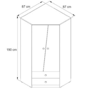 Obrazek Szafa Narożna Nero 02 87 – Szary Połysk
