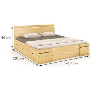 Obrazek Łóżko sosnowe Skandica Sparta maxi+sz 140X200 naturalny