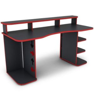 Obrazek Biurko Matrix 3 grafit/czerwony 