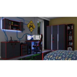 Obrazek Biurko Matrix 3 grafit/czerwony 