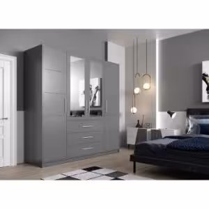 Obrazek Szafa Bali D4 grafit/lustro