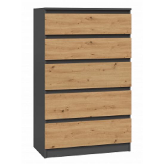 Obrazek Komoda Umo P5 antracyt/dąb artisan