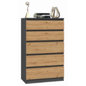 Obrazek Komoda Umo P5 antracyt/dąb artisan
