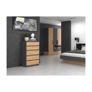 Obrazek Komoda Umo P5 antracyt/dąb artisan