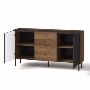 Obrazek Komoda Prestigo P5 2d3s Orzech War/San Seb/Czarny Mat