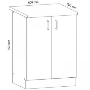 Obrazek Szafka kuchenna Sycylia  D60 biały/dąb lancelot