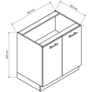 Obrazek Szafka Kuchenna Zoya D80 Biały Groszek/Biały