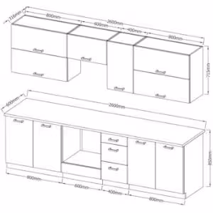 Obrazek Kuchnia Vigo grafit mat 260 z blatem