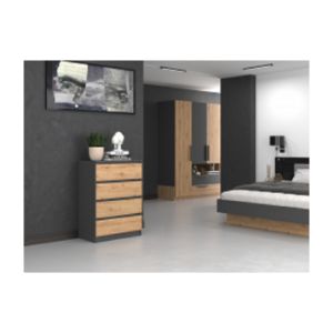 Obrazek Komoda Umo P4 antracyt/dąb artisan