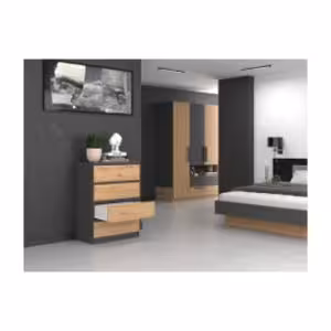 Obrazek Komoda Umo P4 antracyt/dąb artisan