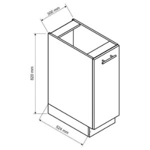 Obrazek Szafka kuchenna Max D30 Cargo  Kosz Granit 