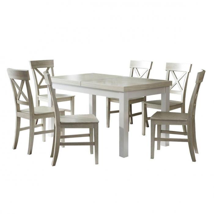 Zestaw stół i krzesła Oliwia 1+6 ST654 II dąb sonoma KR812