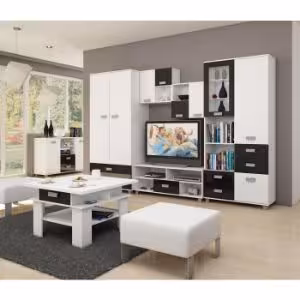 Obrazek Szafa Solo (biały/czarny połysk)