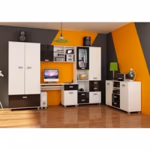 Obrazek Szafa Solo (biały/czarny połysk)