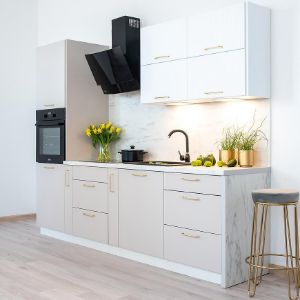 Obrazek Szafka kuchenna Kate w60/68 slim pl z okapem srebrnym biały