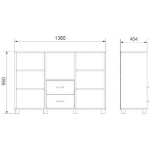 Obrazek  Komoda Herakles 1 Artisan/Biały Połysk 