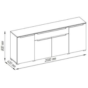 Obrazek Komoda Hill K05 4D1S biały połysk 