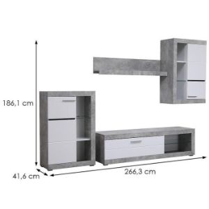 Obrazek Meblościanka Rosso beton/biały 11008772