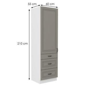 Obrazek Szafka kuchenna Stilo claygrey/biały 60dks/210 3s 1f