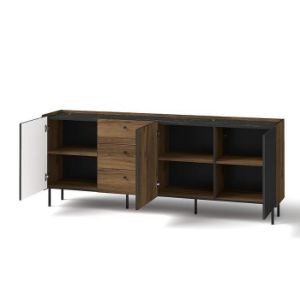 Obrazek Komoda Prestigo P6 3d3s Orzech War/San Seb/Czarny Mat