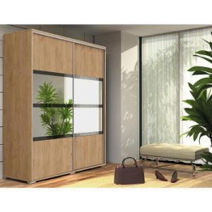 Obrazek Szafa Elena A9 Craft Złoty/Lacobel Czarny