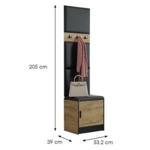 Obrazek Garderoba Roj 10 craft + Madryt 1100 ekoskóra czarna