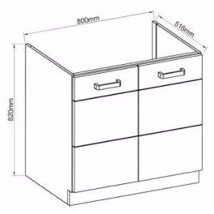 Obrazek Szafka kuchenna Artisan cappuccino połysk 80ZL 2F BB