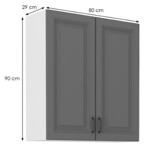 Obrazek Szafka kuchenna Stilo dustgrey/biały 80g/90 2f