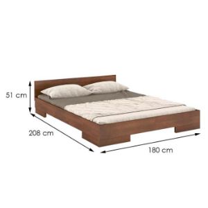 Obrazek Łóżko drewniane bukowe Skandica Spectrum niskie 180x200 orzech