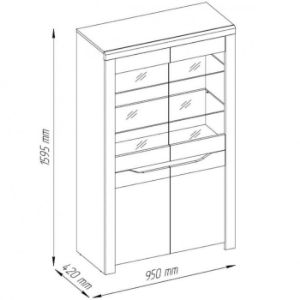 Obrazek Witryna czterodrzwiowa Luna C 4D dąb wotan