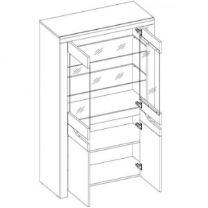 Obrazek Witryna czterodrzwiowa Luna C 4D dąb wotan