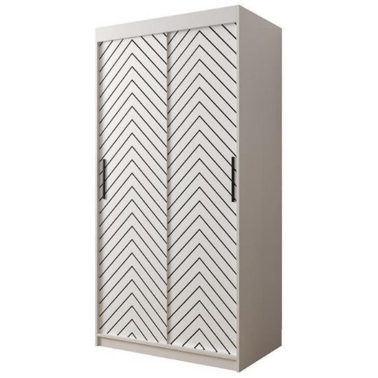 Obrazek Szafa Jodełka 1 100 Biały/Biały/Czarny