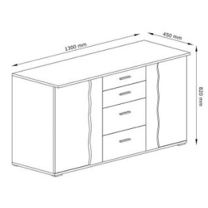 Obrazek Komoda Wood 03  130 biała/wotan