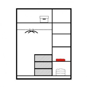 Obrazek Szafa Bali D3 147 cm dąb sonoma 