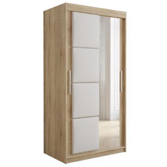 Obrazek Szafa Tapi 100 Dąb Sonoma/Ekoskóra Biała