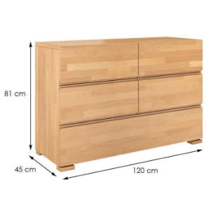 Obrazek  Komoda Drewniana Bukowa 5s Skandica Vestre Naturalny 