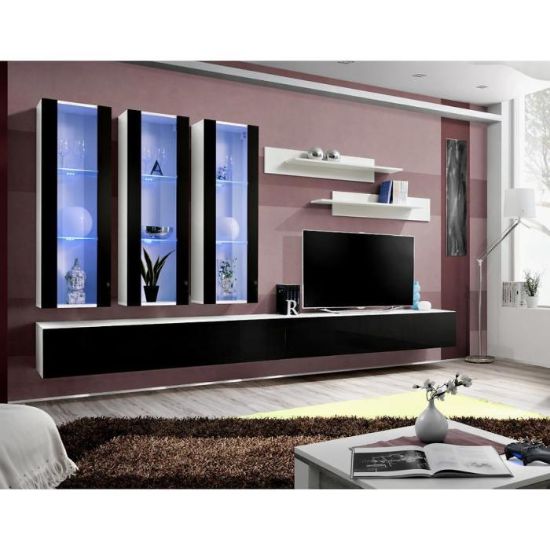 Obrazek Meblościanka Fly E+szkło czarny/biały Ws Fy E3