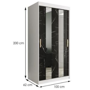 Obrazek  Szafa Marmur Pole 100 Biały/Marmur Czarny 