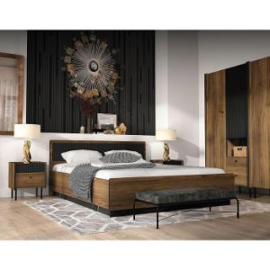 Obrazek Łóżko Prestigo P13 Orzech War/San Seb/Czarny Mat