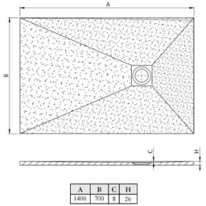 Obrazek Brodzik prostokątny Opal 140/70/2,6 biały