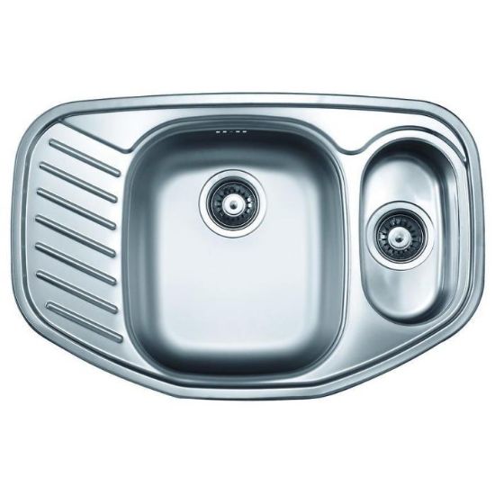 Obrazek Zlewozmywak stalowy dwukomorowy Cupid EX-171 500/700 plus syfon 