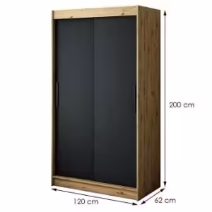 Obrazek Szafa Halifax T 120 Dąb Artisan/Czarny