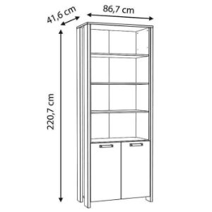 Obrazek Regał Symmach 3P2D Old-Wood Vinteage/Beton