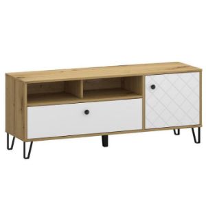 Obrazek Stolik Rtv Sorrento B 2d Dąb Artisan/Biały