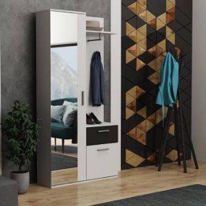 Obrazek Garderoba Justus biały/czarny